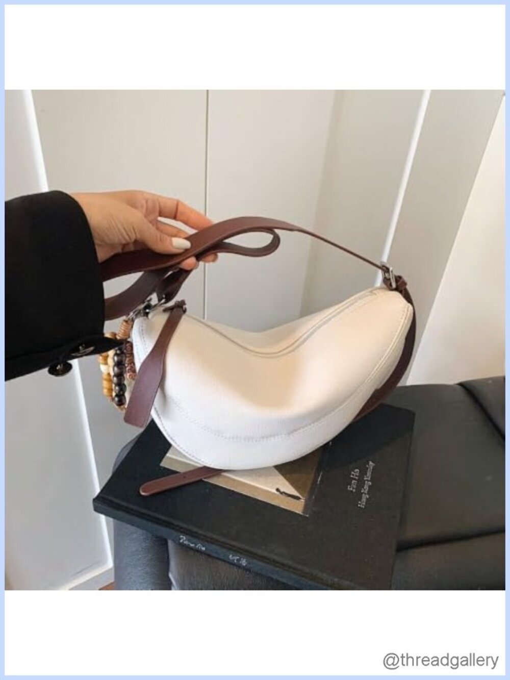 Small Saddle Bag PU Leather Shoulder Bag Retro Dumpling Half Moon Handbag
